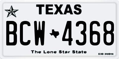 TX license plate BCW4368
