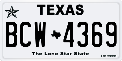 TX license plate BCW4369