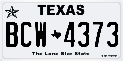 TX license plate BCW4373