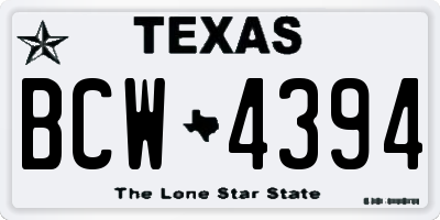 TX license plate BCW4394