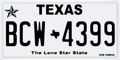 TX license plate BCW4399