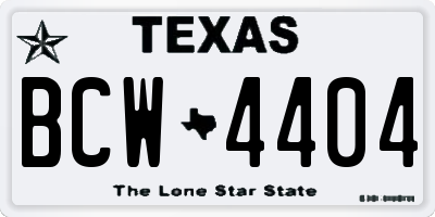 TX license plate BCW4404