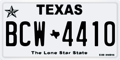 TX license plate BCW4410