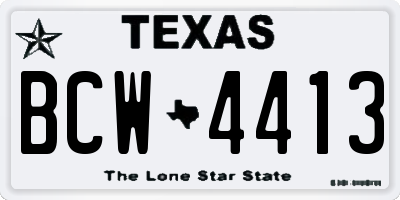 TX license plate BCW4413