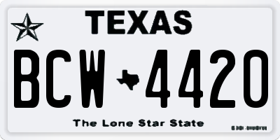 TX license plate BCW4420