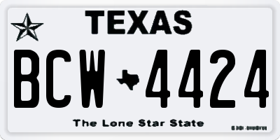 TX license plate BCW4424