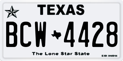 TX license plate BCW4428