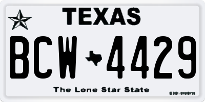 TX license plate BCW4429