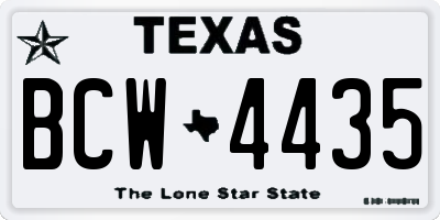 TX license plate BCW4435