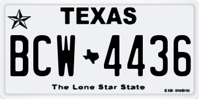 TX license plate BCW4436