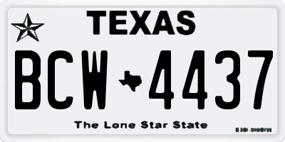 TX license plate BCW4437