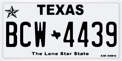 TX license plate BCW4439