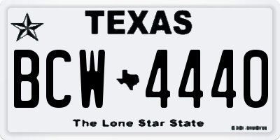 TX license plate BCW4440