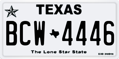 TX license plate BCW4446