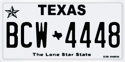 TX license plate BCW4448