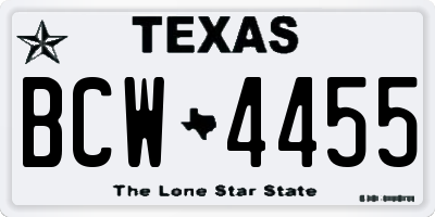 TX license plate BCW4455
