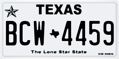 TX license plate BCW4459