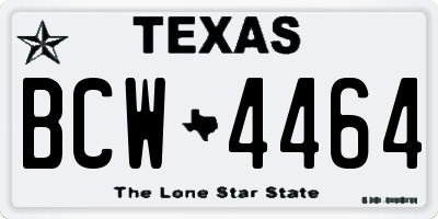 TX license plate BCW4464
