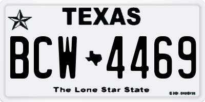 TX license plate BCW4469
