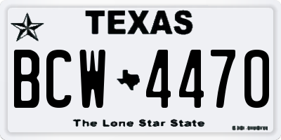 TX license plate BCW4470