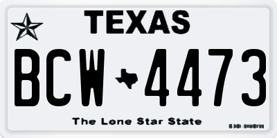 TX license plate BCW4473