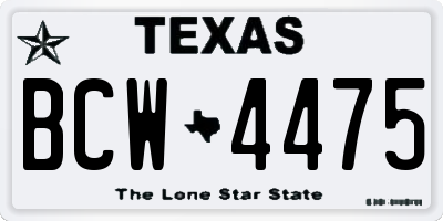 TX license plate BCW4475