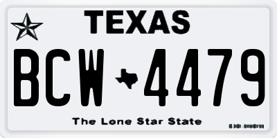 TX license plate BCW4479