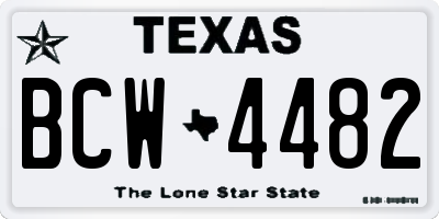 TX license plate BCW4482