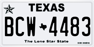 TX license plate BCW4483