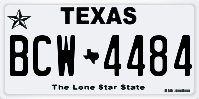 TX license plate BCW4484