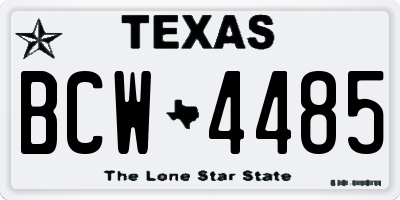 TX license plate BCW4485
