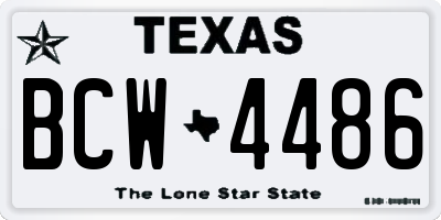 TX license plate BCW4486