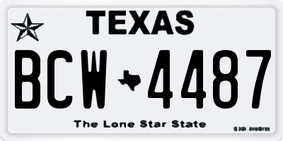 TX license plate BCW4487