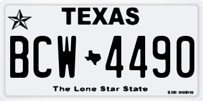 TX license plate BCW4490