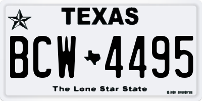 TX license plate BCW4495