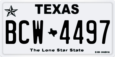 TX license plate BCW4497