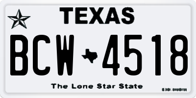 TX license plate BCW4518