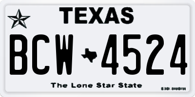 TX license plate BCW4524