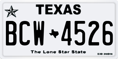 TX license plate BCW4526