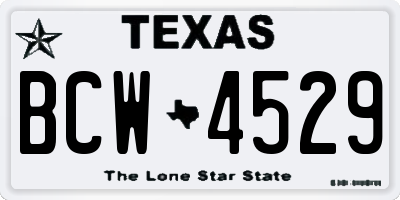 TX license plate BCW4529
