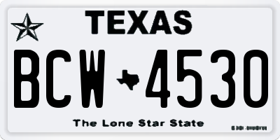 TX license plate BCW4530