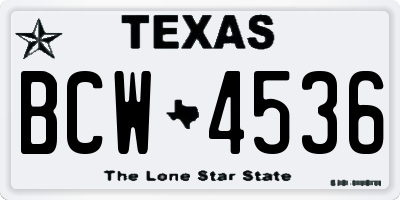 TX license plate BCW4536