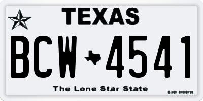 TX license plate BCW4541