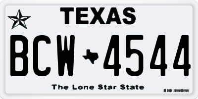 TX license plate BCW4544