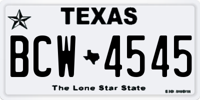 TX license plate BCW4545