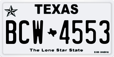 TX license plate BCW4553