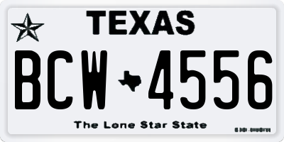 TX license plate BCW4556