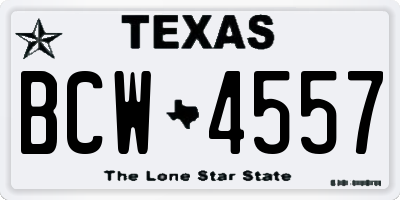TX license plate BCW4557