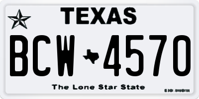 TX license plate BCW4570