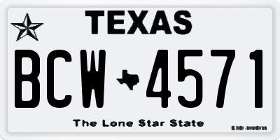 TX license plate BCW4571